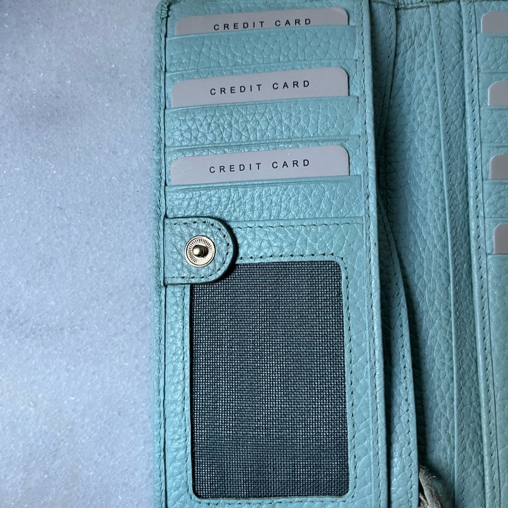 NEW Soft genuine Leather Wallet Wristlet Soft Light Green Made in India.. - Picture 15 of 16